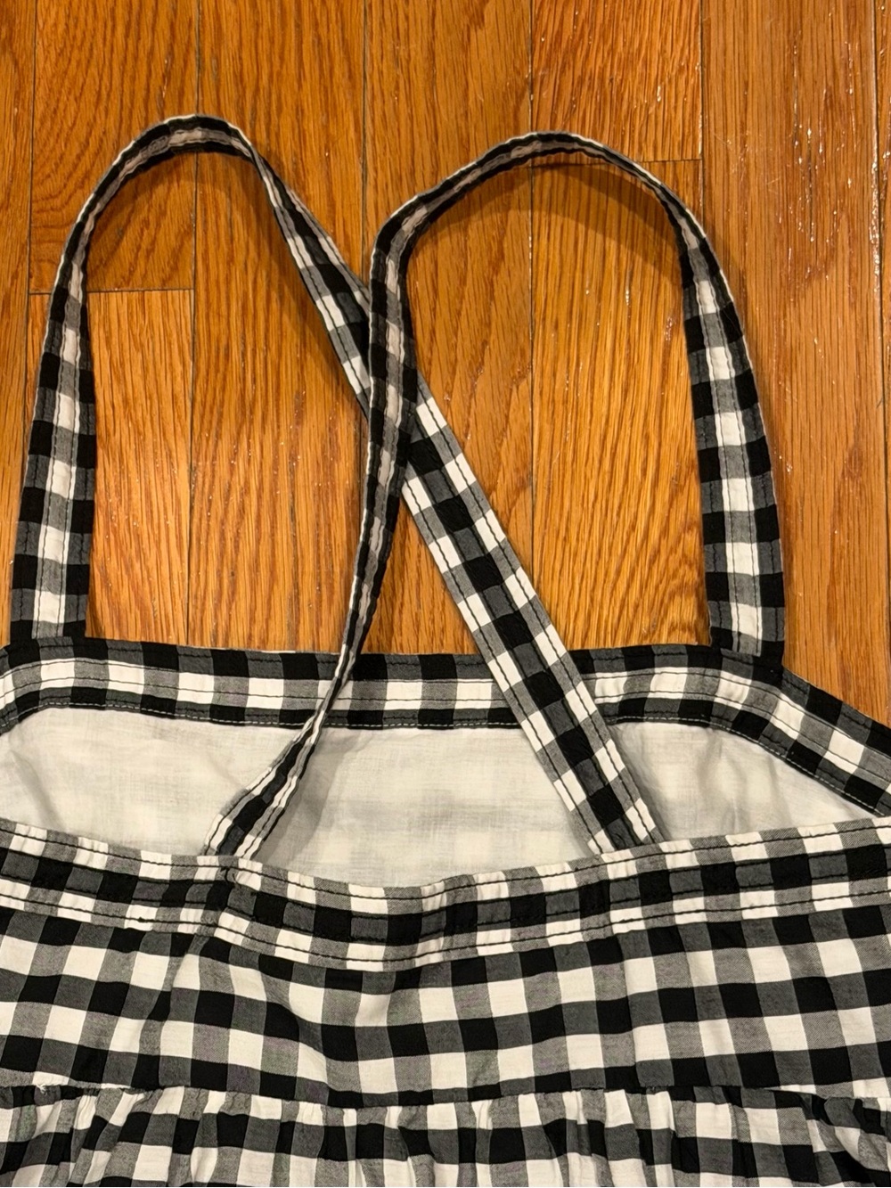 J. Crew Black and White Gingham Midi Dress - Picture 2 of 7